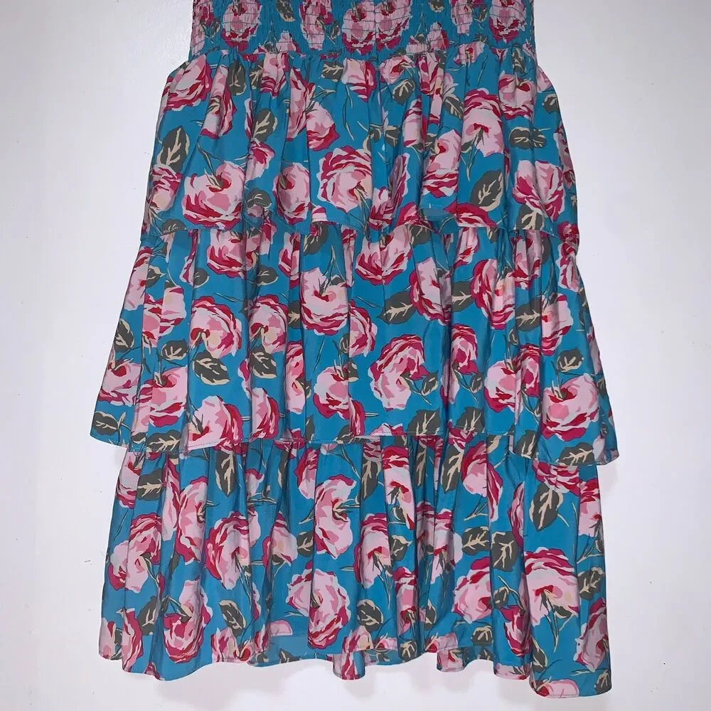 Betsy Johnson ruched back floral sundress size 12, floral chic summer dress - Picture 5 of 10